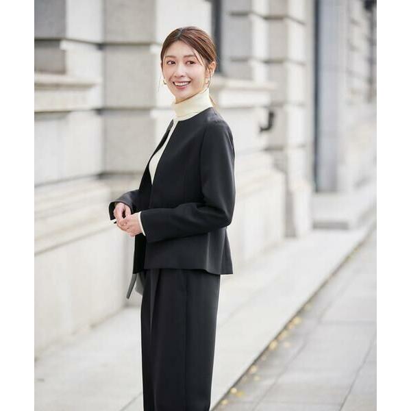 アー・ヴェ・ヴェ（a．v．v）/【洗える/イージーケア/ストレッチ】パウダーツイルキーネックジャケット a.v.v（アー・ヴェ・ヴェ） 【洗える/イージーケア/ストレッチ