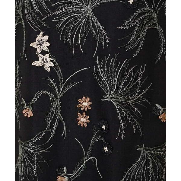 Sybilla（シビラ） ボタニカル刺繍チュールスリーブドレス