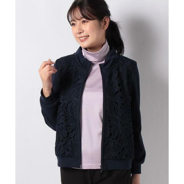 Leilian / レリアン レースジッププルオーバー