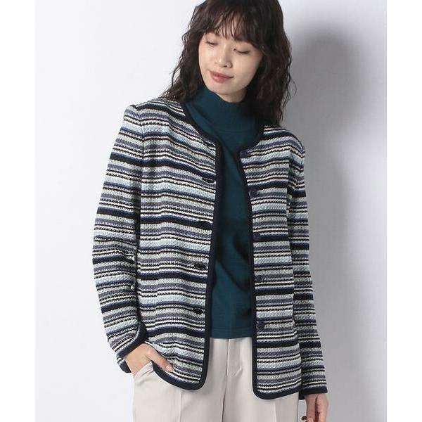 格安即決 Leilian PLUS HOUSE レリアンプラスハウス マルチボーダー