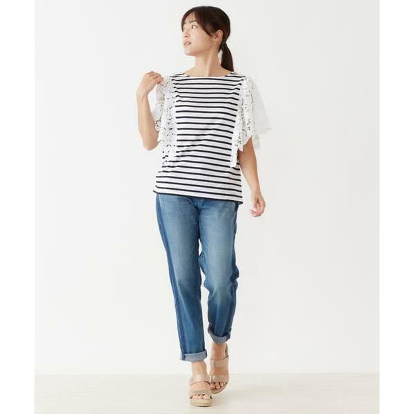 卸売leilian Plus House レリアンプラスハウス レースバタフライスリーブボーダーカットソー Tシャツ カットソー レディースファッション ファッション 19 998 Www Jesuitnola Org