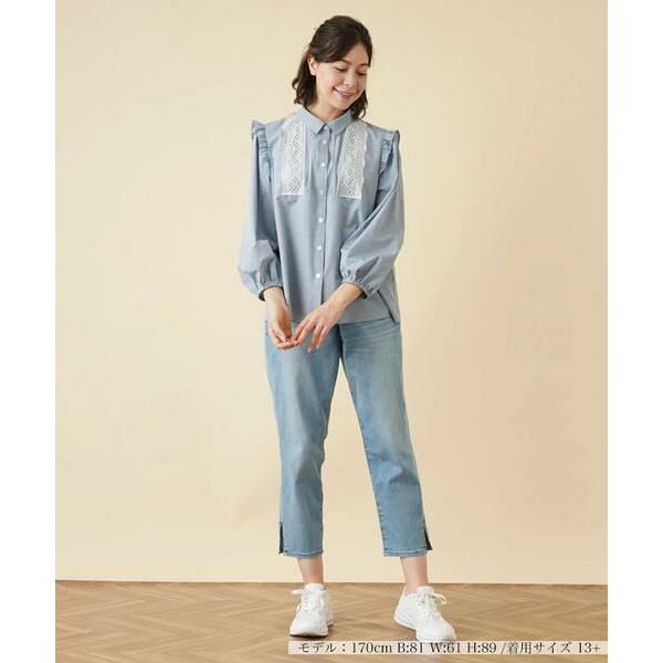 Leilian PLUS HOUSE / レリアンプラスハウス ショルダーフリルブラウス 