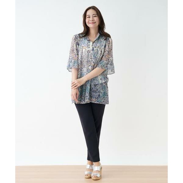 匿名！送料無料！ Leilian PLUS HOUSE / レリアンプラスハウス ペイズリー柄イタリアンカラーブラウス 【AAA8983892993】(32450円)