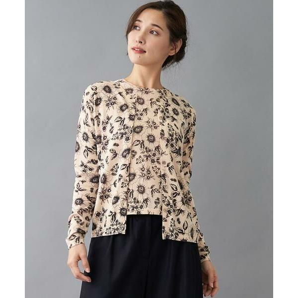 Leilian PLUS HOUSE / レリアンプラスハウス フラワープリントカ−ディガン