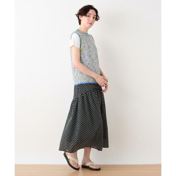 CARA O CRUZ / キャラ・オ・クルス 洗える ウエスト伸縮ドットスカート  