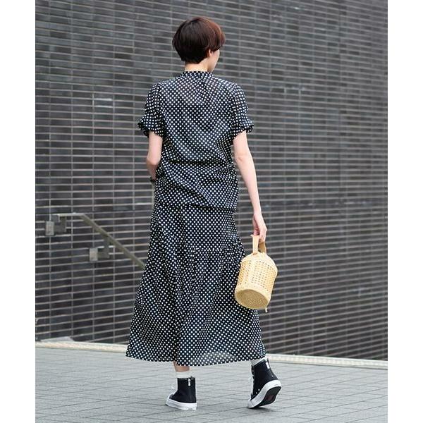 CARA O CRUZ / キャラ・オ・クルス 洗える ウエスト伸縮ドットスカート  