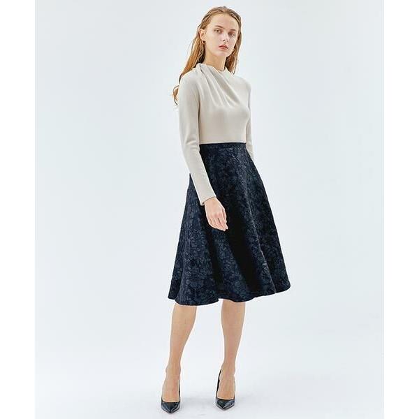 メール便全国送料無料 Lanvin En Bleu ランバン オン ブルー ジャカードスカートコンビワンピース 最安 Newmatic Ae