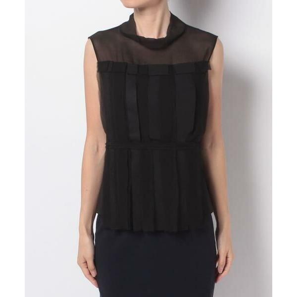LANVIN COLLECTION / ランバン コレクション 異素材切替ノースリーブ 