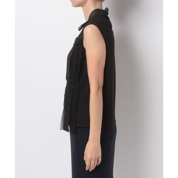 LANVIN COLLECTION / ランバン コレクション 異素材切替ノースリーブ 