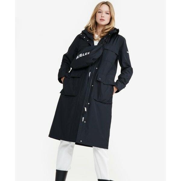 AIGLE（エーグル） 透湿防水 パッカブルロングフーデッドジャケット