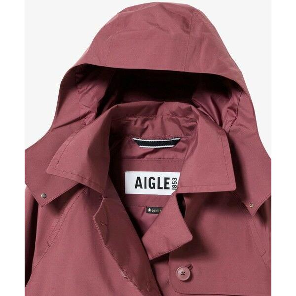 AIGLE GORE-TEXピンク ダブルブレスト レインコート エーグル AIGLE ゴアテックス フーデッドジャケット （ピンク） -靴