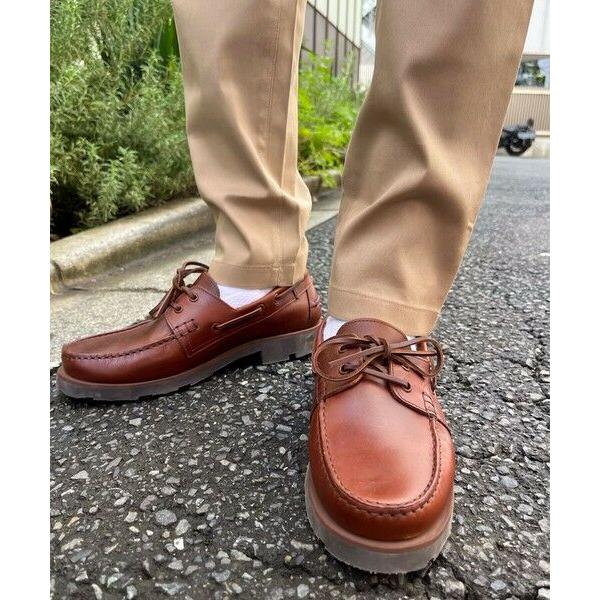 AIGLE / エーグル 【EC限定】フルグレインレザー トランスミッション レザーデッキシューズの画像