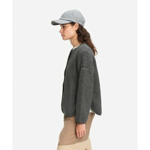 AIGLE（エーグル） ショートシェルパ テリー ノーカラージャケット