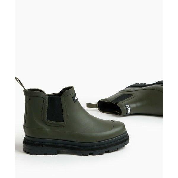AIGLE / エーグル 防水 厚底 ソフトレイン ファー サイドゴアラバーブーツ / ウィンターブーツの画像