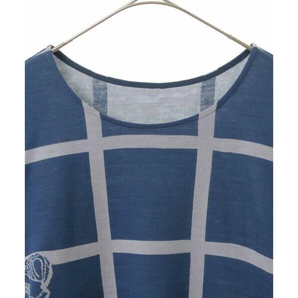 ［即日発送］ HIROKO BIS GRANDE / ヒロコビス グランデ 【洗える/日本製】アネモネ×スクエアモチーフカットソーチュニック 【2452257406】(14630円)