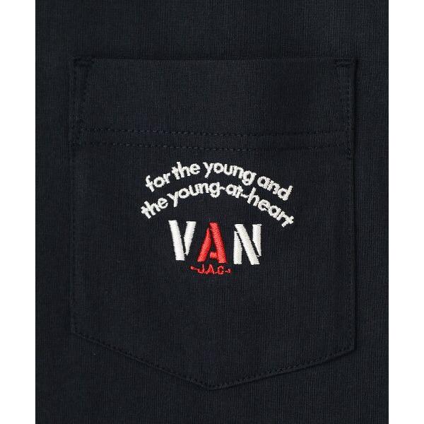 VAN VAN / ヴァン ロングスリーブTシャツ＜ワンポイントアーチロゴ刺繍