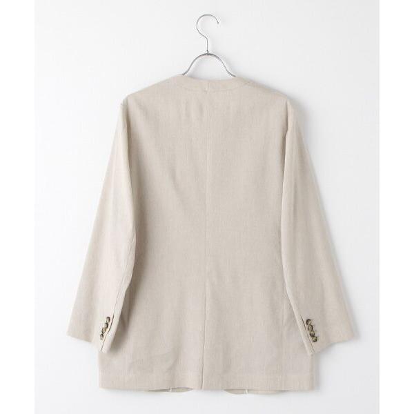 【定価48,400円】MOGA モガ テンセルリネンノーカラージャケット カーキ MOGA / モガ テンセルリネンノーカラージャケット : タカシマヤ