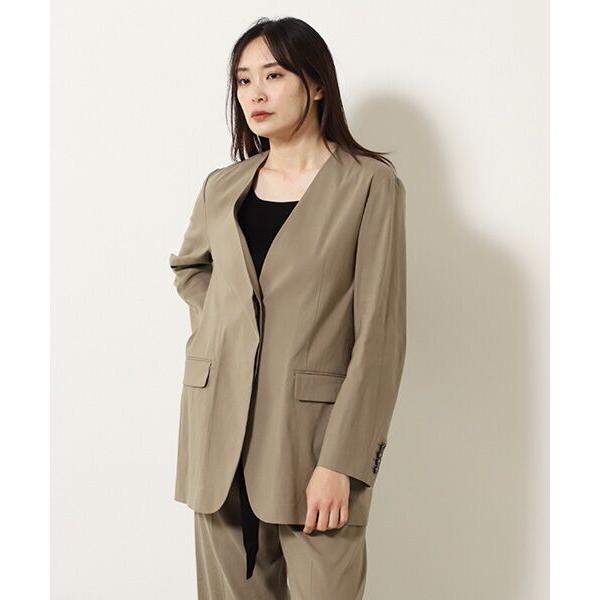 【定価48,400円】MOGA モガ テンセルリネンノーカラージャケット カーキ MOGA / モガ テンセルリネンノーカラージャケット : タカシマヤ