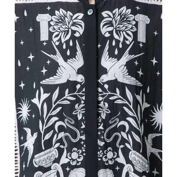 【新品】HIROKO KOSHINOヒロココシノ　プリントブラウス イラストプリントロングブラウス/洗える(ブラウス・シャツ