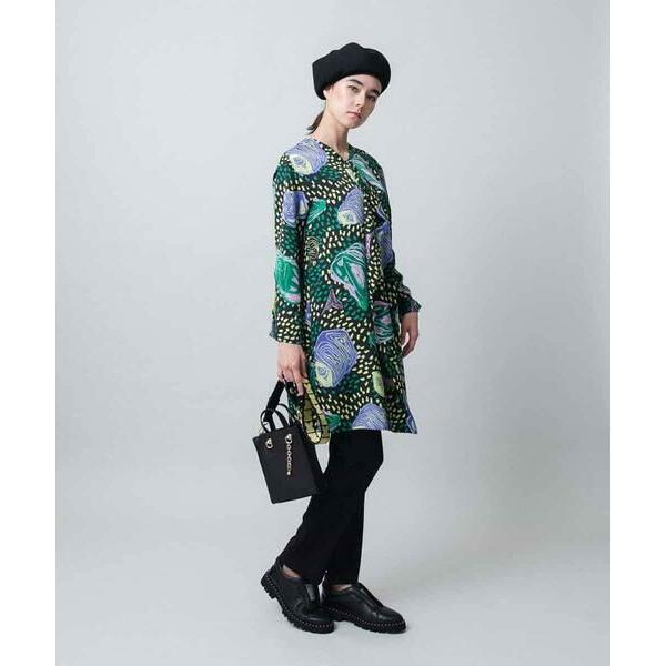 ヒロココシノ ブラウス チュニック 長袖シャツ 総柄 トップス レディース 38サイズ ブラック×ベージュ HIROKO KOSHINO コード刺繍チュニックトップス /日本製(チュニック) | HIROKO KOSHINO