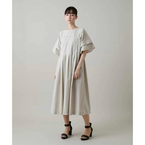 HIROKO KOSHINO / ヒロココシノ タックアクセントプリーツワンピース/日本製/洗える