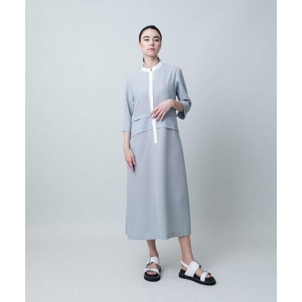 HIROKO KOSHINO / ヒロココシノ 切り替えデザインストライプワンピース /日本製の画像