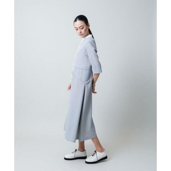 HIROKO KOSHINO / ヒロココシノ 切り替えデザインストライプワンピース /日本製の画像