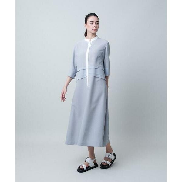 HIROKO KOSHINO / ヒロココシノ 切り替えデザインストライプワンピース /日本製の画像