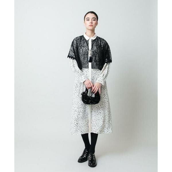 HIROKO KOSHINO / ヒロココシノ ケープライクシャツワンピース/日本製の画像