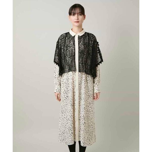 HIROKO KOSHINO / ヒロココシノ ケープライクシャツワンピース/日本製の画像