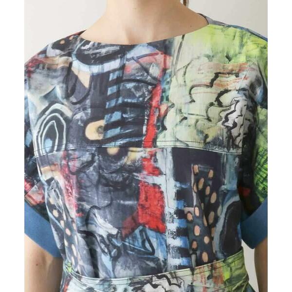 ヒロココシノ ワンピース アートプリントブルー ヒロココシノ