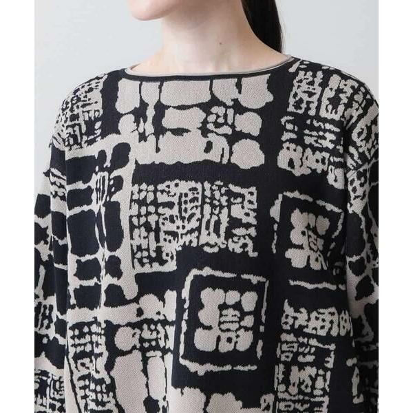 HIROKO KOSHINO（ヒロコ コシノ） 幾何柄ジャカードニットプルオーバー