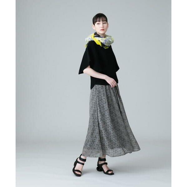 HIROKO KOSHINO ヒロココシノ ピンタックモノトーンタフタスカート