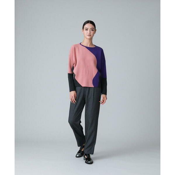 HIROKO KOSHINO イレギュラーヘム 洋梨インターシャニット 40 HIROKO KOSHINO イレギュラーヘム 洋梨インターシャニット 40