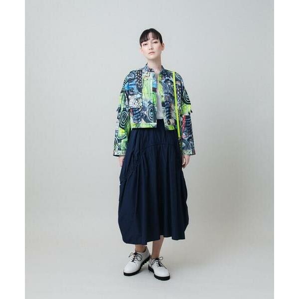 美品★HIROKO KOSHINO ヒロココシノ★セットアップ スカート セール】 【洗える/日本製】ジオメトリックプリントスカート （ミニ