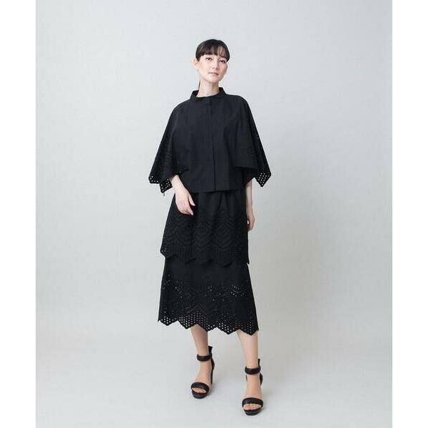 HIROKO KOSHINO / ヒロココシノ アイレット刺繍デザインスカート/洗えるの画像