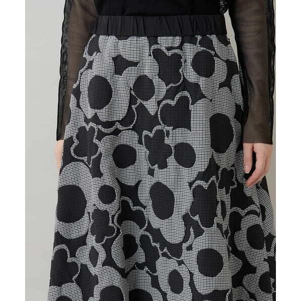 HIROKO KOSHINO（ヒロコ コシノ） 千鳥フラワー立体フレアスカート
