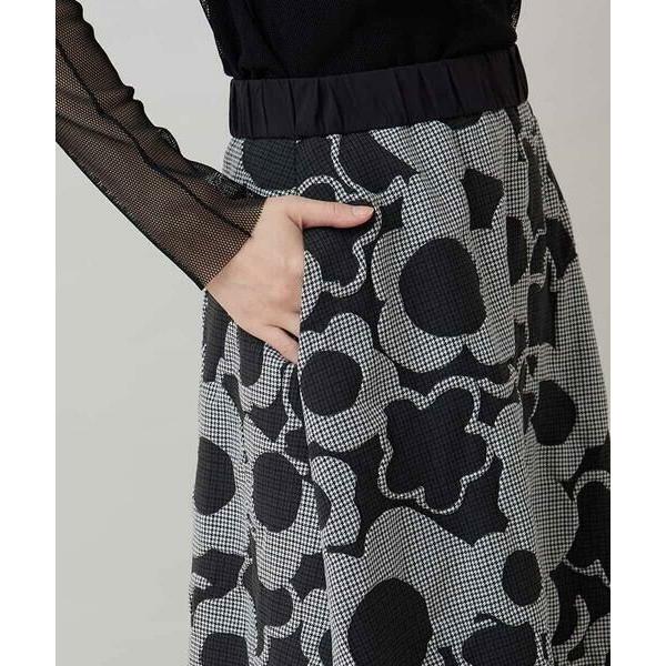 HIROKO KOSHINO（ヒロコ コシノ） 千鳥フラワー立体フレアスカート