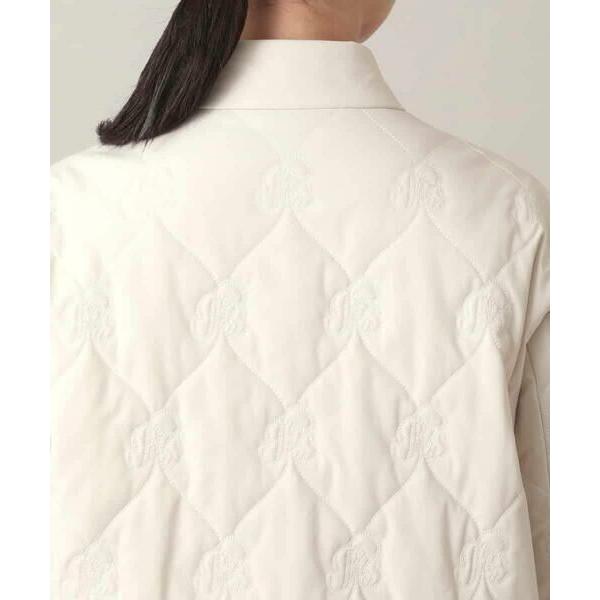 HIROKO KOSHINO / ヒロココシノ ロゴ刺繍キルティング中綿入りジャケットの画像