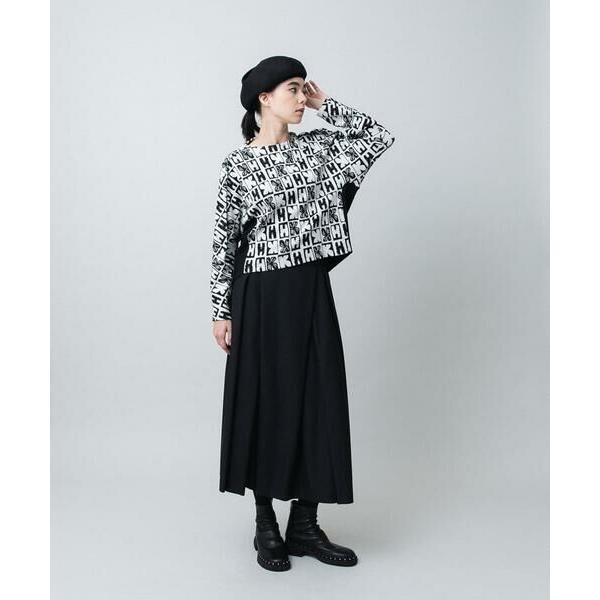 HIROKO KOSHINO / ヒロココシノ HKフラワーロゴジャカードニットプルオーバー/日本製の画像