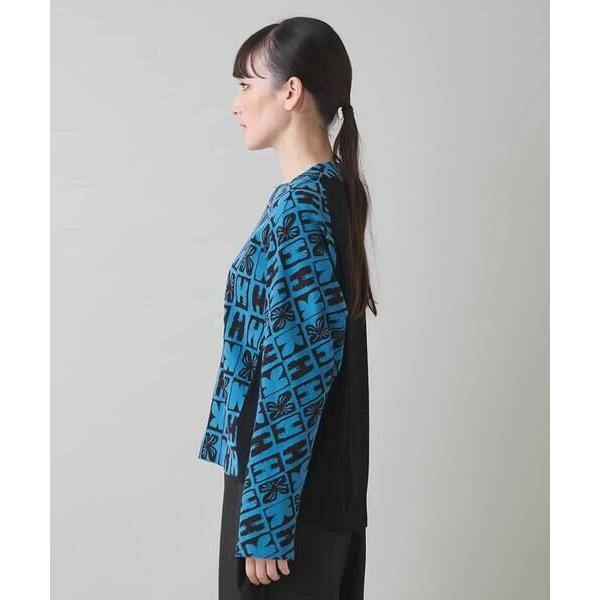 HIROKO KOSHINO / ヒロココシノ HKフラワーロゴジャカードニットプルオーバー/日本製の画像