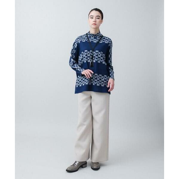 HIROKO KOSHINO（ヒロコ コシノ） 幾何柄ハイネックジャージー
