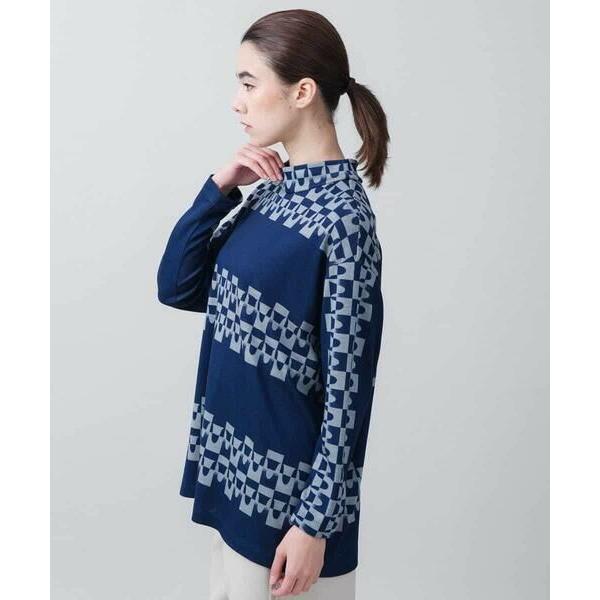 HIROKO KOSHINO（ヒロコ コシノ） 幾何柄ハイネックジャージー