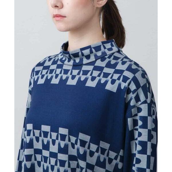 HIROKO KOSHINO（ヒロコ コシノ） 幾何柄ハイネックジャージー