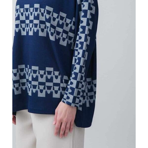 HIROKO KOSHINO（ヒロコ コシノ） 幾何柄ハイネックジャージー