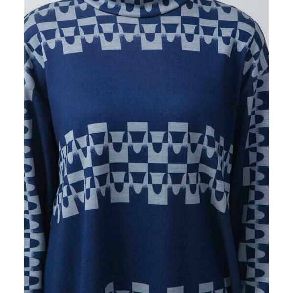 HIROKO KOSHINO（ヒロコ コシノ） 幾何柄ハイネックジャージー