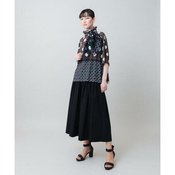 HIROKO KOSHINO / ヒロココシノ ドットパターンドレープジャージープルオーバー/日本製/洗えるの画像