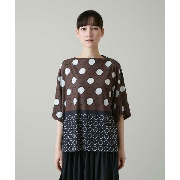 HIROKO KOSHINO / ヒロココシノ ドットパターンドレープジャージープルオーバー/日本製/洗えるの画像