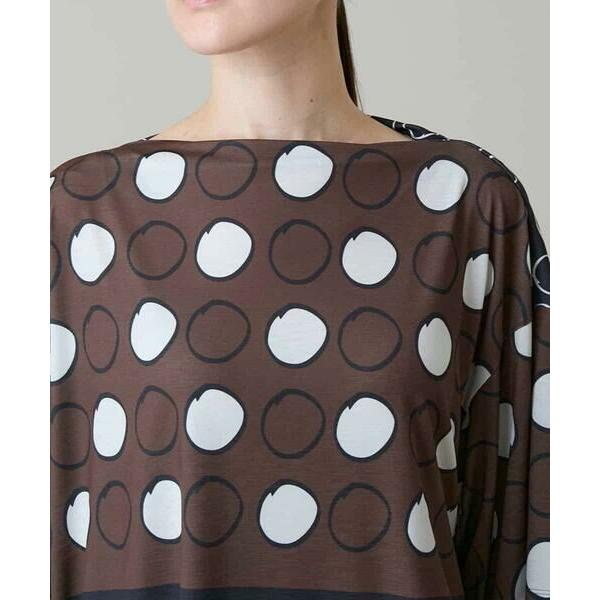 HIROKO KOSHINO / ヒロココシノ ドットパターンドレープジャージープルオーバー/日本製/洗えるの画像