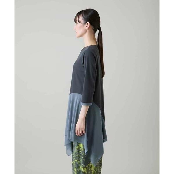 HIROKO KOSHINO / ヒロココシノ アシンメトリーチュールヘムデザインチュニック/日本製/洗える_2
